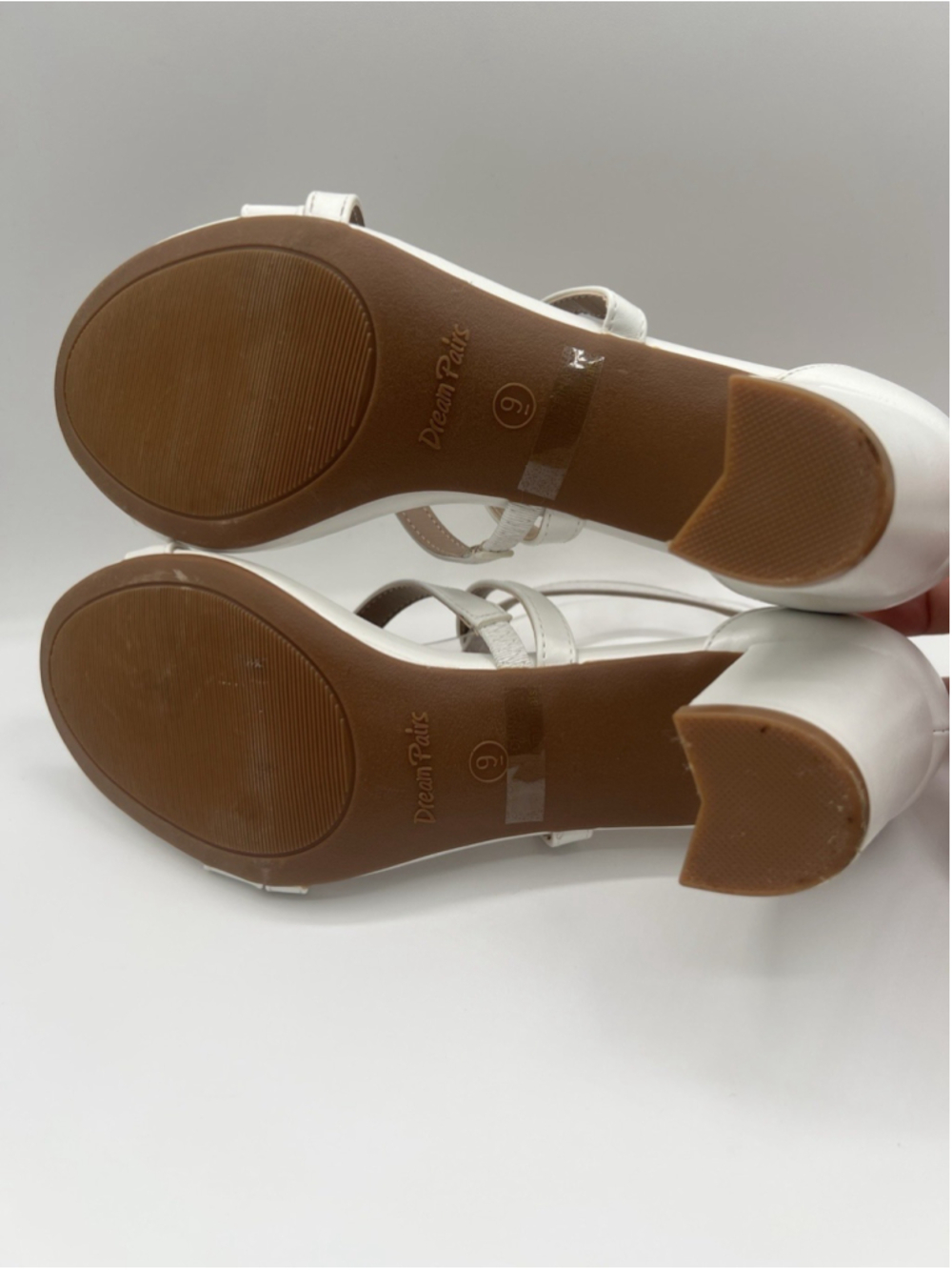 Dream Pairs Heel Sandals Crisscross Strap White Faux Leather Women’s Size 9 NWOB - Picture 7 of 10